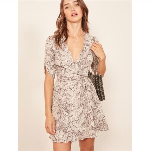 Reformation Dresses & Skirts - Reformation Monica Python Wrap Dress L